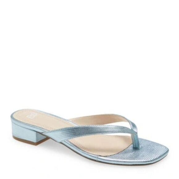 BP Talon Metallic Blue Thomg Sandals Shoes 11 - Picture 1 of 8